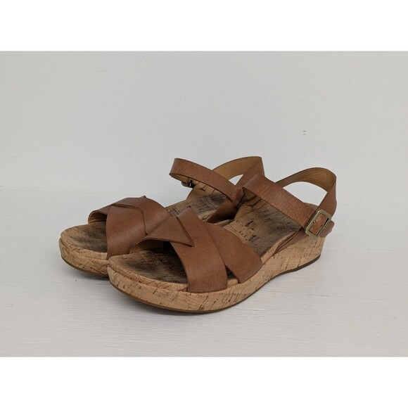 Korkease Womens Myrna 2.0 Ankle Strap Wedge  Cognac Sandals sz. 8 Comfort - Picture 1 of 9